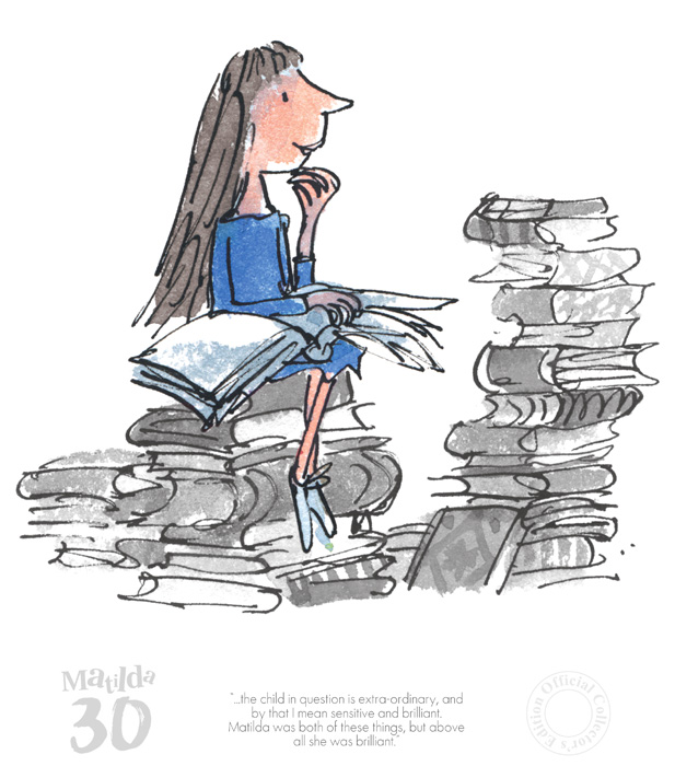 Roald-Dahl- Quentin Blake-Matilda-30th-Anniversary-Print