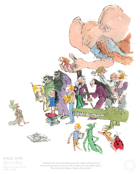 Roald-Dahl- Quentin Blake-40th-Anniversary-Print