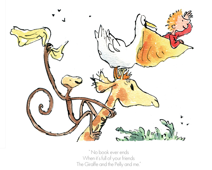 RD9271-Roald-Dahl-Quentin-Blake-Giraffe-Pelly-and-Me-No-book-ever-ends-Print