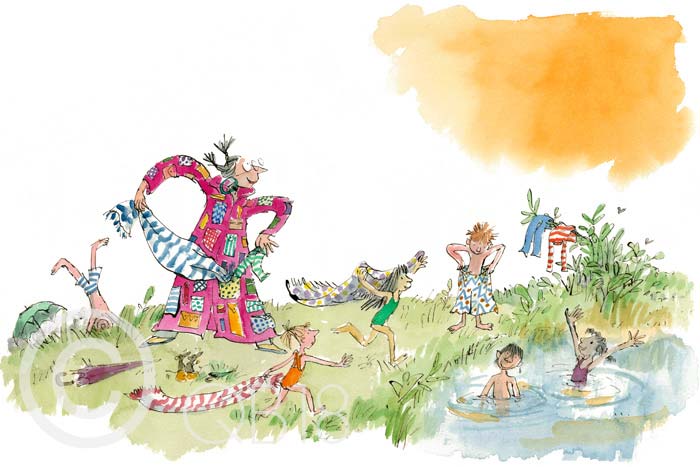 Quentin Blake - Her overcoat has pockets galore - Collectors Edition Print