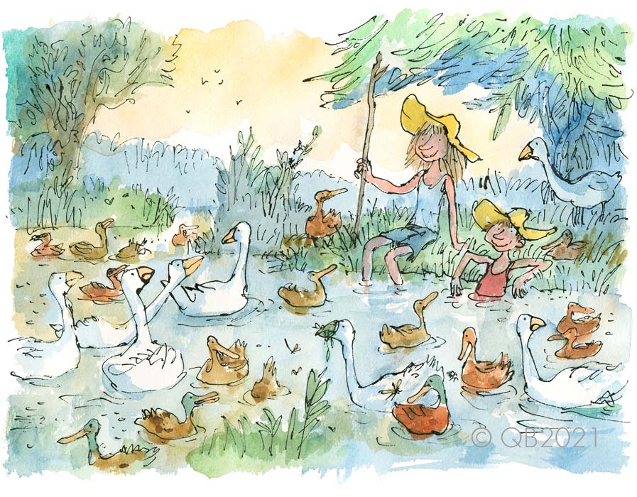 QB9071-Quentin-Blake-The-Goose-Girl-and-Her-Brother-Collectors-Edition-Print