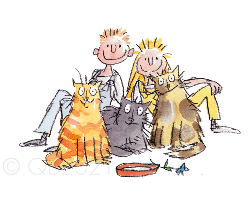 QB9102-Quentin-Blake-Three-Fat-Cats-Collectors-Edition-Print